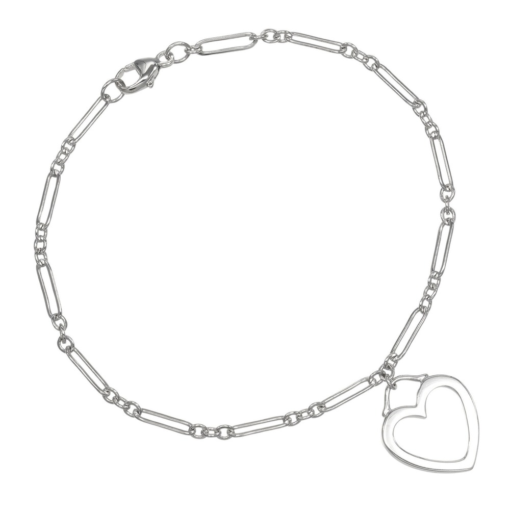 TIFFANY Authentic 18k Silver Heart Charm Bracelet